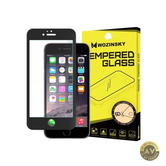 Folie de protectie Ecran WZK pentru Apple iPhone SE (2022) / SE (2020) / 8 Sticla securizata Full Glue 5D Neagra