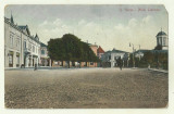 Cp Ramnicu Valcea : Piata Lahovari - circulata, anii 1920, Fotografie