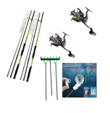 2 Lansete Feeder Bolentino, 3,90m,180 gr+2 Mulinete Glamour 6000+Suporti+Senzori