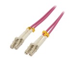 Patch cord fibră OM4 LC/UPC 5m roz