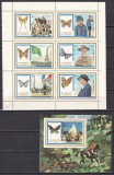 Fujeira 1972 fauna fluturi scouting MI 999-1004 + bl. 105 MNH