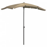 Umbrelă de grădină cu st&acirc;lp, gri taupe, 200x130 cm, vidaXL