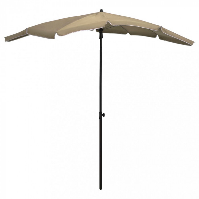 Umbrelă de grădină cu st&acirc;lp, gri taupe, 200x130 cm