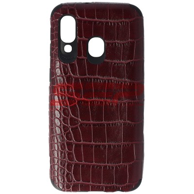 Toc TPU Leather Crocodile Samsung Galaxy A40 Burgundy foto