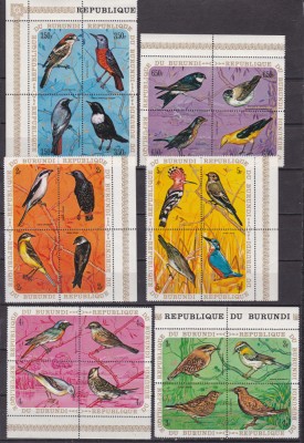 Burundi 1970/71 fauna pasari MI 621-656 /690-701 MNH foto