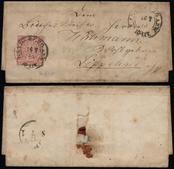 Germany North Confederation 1870 Postal History Rare Cover Landsberg DB.369