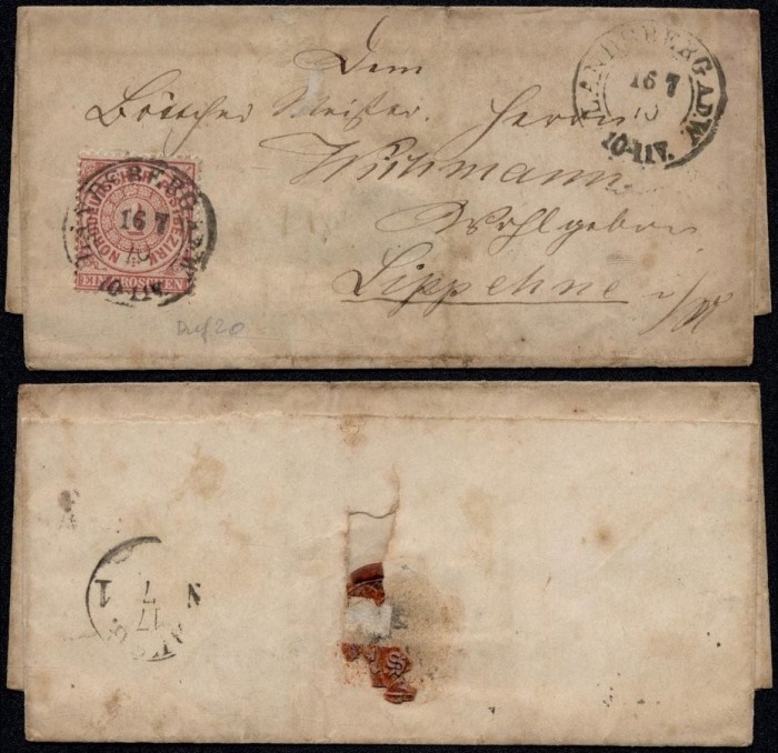 Germany North Confederation 1870 Postal History Rare Cover Landsberg DB.369