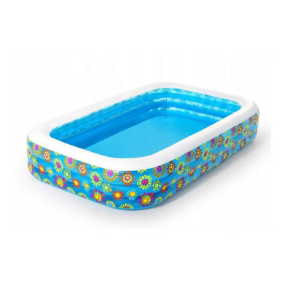 Piscina Gonflabila de Familie Bestway cu model de Flori - 305x183x56 cm foto