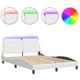 Cumpara ieftin Cadru de pat cu LED fara saltea, Zadar, alb, 140x200 cm