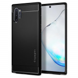 Cumpara ieftin Husa pentru Samsung Galaxy Note 10 Plus 4G / Note 10 Plus 5G, Spigen Rugged Armor, Black