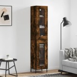 VidaXL Dulap &icirc;nalt, stejar fumuriu, 34,5x34x180 cm, lemn prelucrat