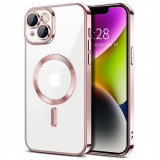 Cumpara ieftin Husa pentru iPhone 14, Techsuit Luxury Crystal MagSafe, Pink