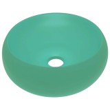 Cumpara ieftin Chiuveta baie lux verde deschis mat 40x15 cm ceramica rotund
