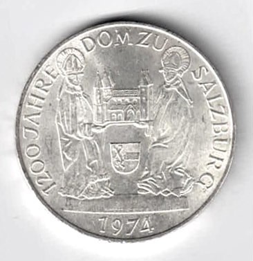 AUSTRIA 50 SCHILLING 1974 1200 JAHRE DOM ZU SALZBURG ARGINT AUNC UNC foto