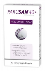 Supliment alimentar pentru par, unghii si piele 40+, 42 comprimate filmate, Parusan
