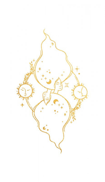 Sticker decorativ Zodiac, Auriu, 85 cm, 5478ST