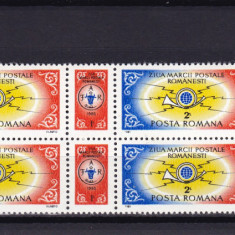ROMANIA 1985 LP 1144 a ZIUA MARCII POSTALE ROMANESTI BLOC DE 4 MNH