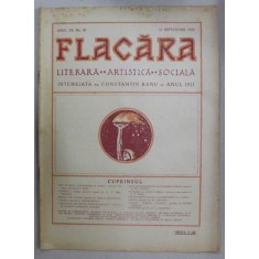 FLACARA , REVISTA LITERARA , ARTISTICA , SOCIALA , ANUL VII , NR. 38 , 22 SEPTEMBRIE , 1922