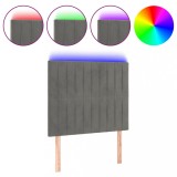 Cumpara ieftin Tablie de pat cu LED, gri deschis, 90x5x118/128 cm, catifea
