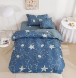 Cumpara ieftin Lenjerie De Pat Rusescu Xc036, Bumbac, 4 Piese, Cu Elastic, Albastru, Imprimeu