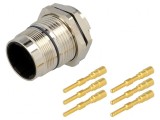 Conector M23 Soclu 6 PIN Tată Crimpat Ecranat Aurit IP67
