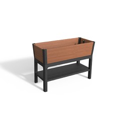 Pat de grădină Darwin RPO cutie de flori din plastic pentru grădină, maro whisky