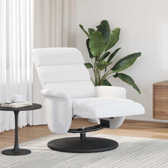 vidaXL Fotoliu recliner Alb 71 x 98 x 106 cm Piele artificială 42018589