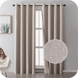 Cumpara ieftin Set 2 Draperii Blackout, 117x228 cm, Prindere pe Sina cu Inele, Bej - CN
