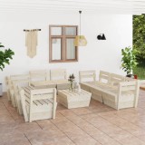vidaXL Set de grădină din paleți, 9 piese, lemn de molid tratat 3063730