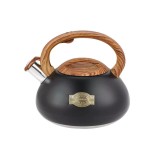 Fierbător tradițional cu fluier fabricat din inox, ceainic 3 litri, 20-22 cm, negru, Klausberg