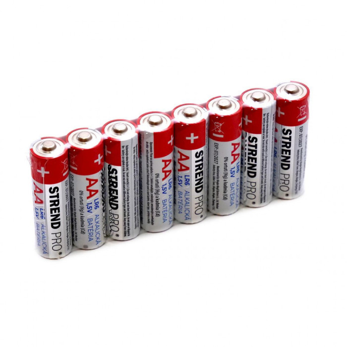 Baterie alcalina, AA, set 8 buc, Strend Pro