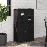 vidaXL Dulap &icirc;nalt, negru, 62x32x106,5 cm, lemn prelucrat