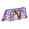 Borseta Voiaj Violetta Butterflies Jad, 2 Compartimente, Poliester 22x10x8cm, Genta Cosmetice Femei, Calatorie