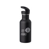 Bidon de apa cu mesaj motivational, Inox, 500 ml, Negru mat, ATU-082798, Oem