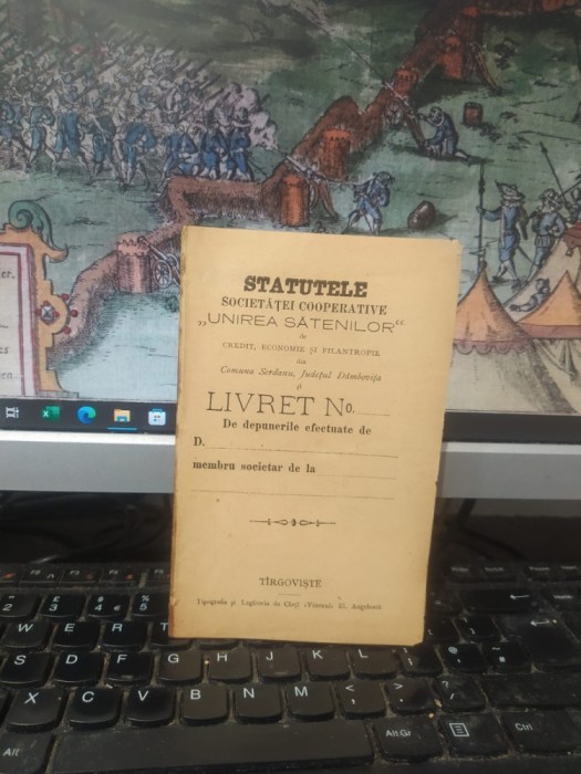 Statutele Societăței cooperative Unirea Sătenilor de credit, economie și filantropie din com. Serdanu, jud. D&acirc;mbovița, T&acirc;rgoviște 1902, 195