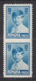 ROMANIA 1928/1929 LP 77 REGELE MIHAI I (COPIL) EROARE VALOAREA 10 LEI ALBASTRU PERECHE NEDANTELATA ORIZONTAL STARE MNH