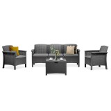 Set Mobilier Gradina Leziter Venus 5 Persoane Antracit