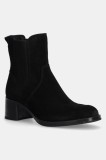 Gant botine din piele &icirc;ntoarsă Workdale femei, culoarea negru, cu toc drept, 29553797 G00