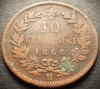 Moneda istorica 10 CENTESIMI - ITALIA REGAT, anul 1866 M * cod 4179, Europa