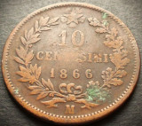 Cumpara ieftin Moneda istorica 10 CENTESIMI - ITALIA REGAT, anul 1866 M * cod 4179, Europa