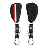 Husa Cheie Auto pentru Alfa Romeo 3 Butoane, Kwmobile, Multicolor, Piele ecologica, 46357.03