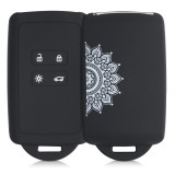 Husa Cheie Auto pentru Renault / Dacia - 4 Butoane - Keyless Go, kwmobile, Silicon, Negru, 49769.22