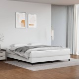 VidaXL Cadru de pat box spring, alb, 160x200 cm, piele ecologică