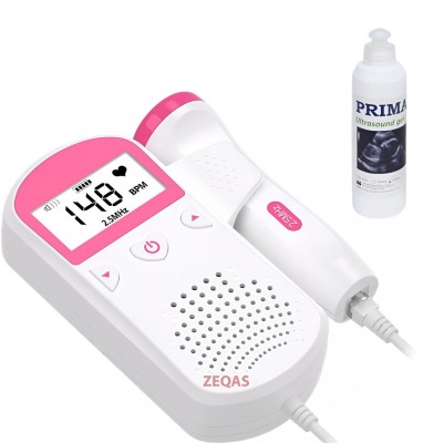 Monitor Doppler fetal pentru gravide cu gel ultrasunete inclus, ZEQAS, fara radiatii, monitorizarea functiilor vitale fat intrauterin, detectarea bata foto