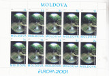 MOLDOVA 2001, EUROPA CEPT, minicoala de 10 timbre neuzată, MNH