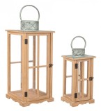 Cumpara ieftin Set 2 felinare natur verde Sharyl 18x18x39 cm; 26x26x59 cm