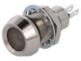 Lampă LED Verde 12VDC &Oslash;12,7mm IP67 Alamă