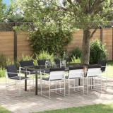 Cumpara ieftin Set de masă pentru grădină Manual 9 pcs Alb 200 x 80 x 73 cm