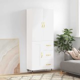 vidaXL Dulap &icirc;nalt, alb, 69,5x34x180 cm, lemn compozit