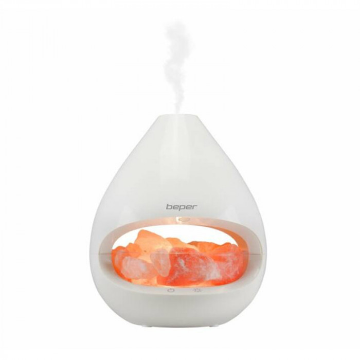 Difuzor de arome cu sare de Himalaya Beper, 150 W, 5 niveluri, lumina calda, control tactil, functie nebulizare